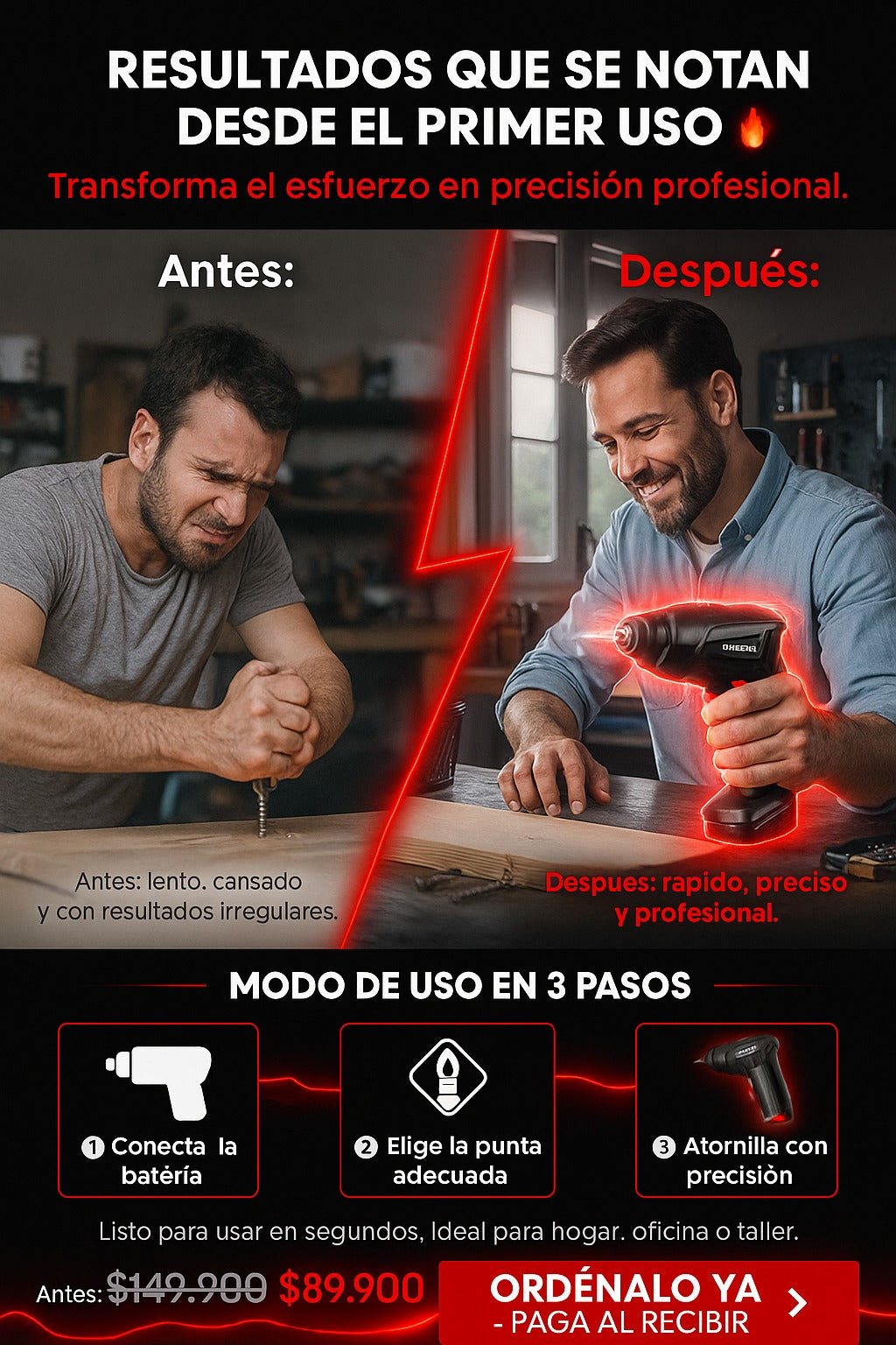 Juego Herramienta Luz Led