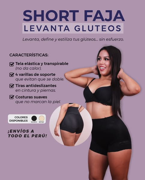 🔥 FAJA SHORT LEVANTA COLA CACHETERO FEMI 🔥