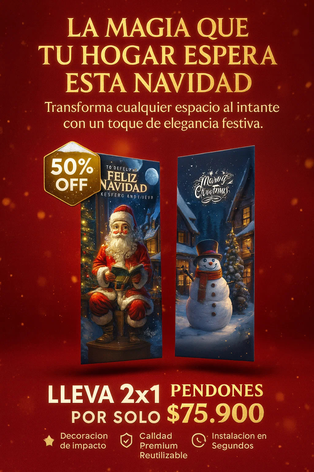 FORRO FUNDA PARA PUERTA NAVIDEÑA